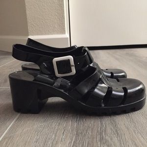 Black jelly shoes